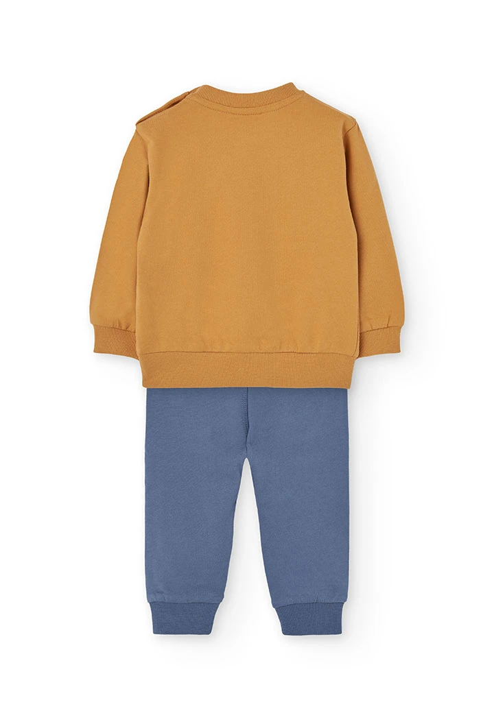 Tenue garçon en maille jaune animaux