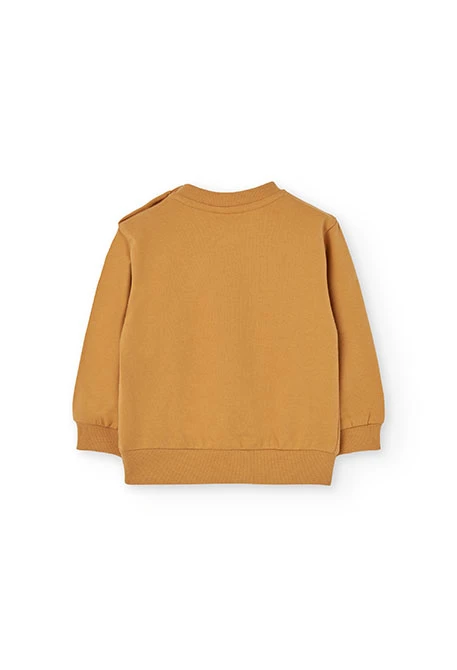 Yellow knitted animal-themed outfit for boy