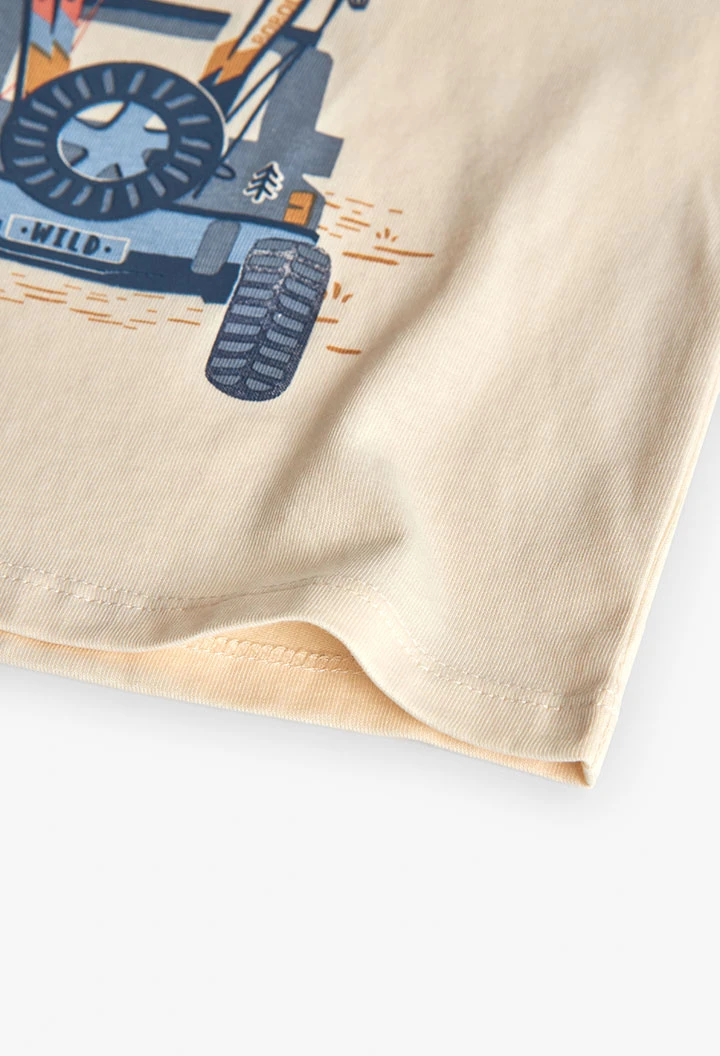 Jungen T-Shirt weißer Druckstoff bedruckt