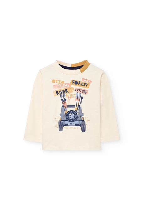 Boy´s white printed knit t-shirt