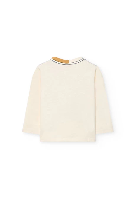 T-shirt menino malha branca estampada