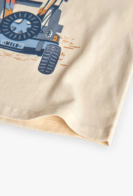 T-shirt menino malha branca estampada