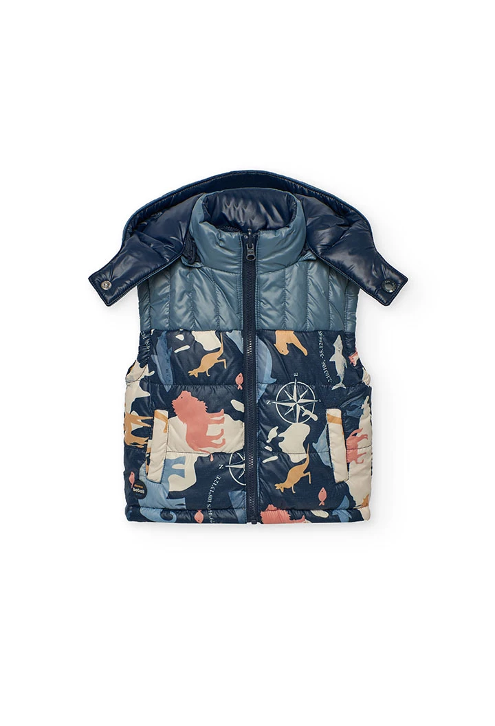 Reversible technical fabric boy´s gilet