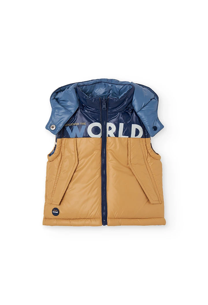 Gilet bambino reversibile in tessuto tecnico
