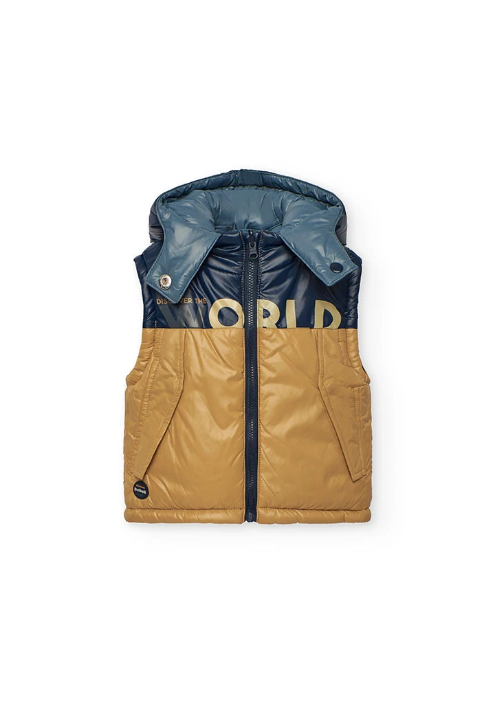 Reversible technical fabric boy´s gilet