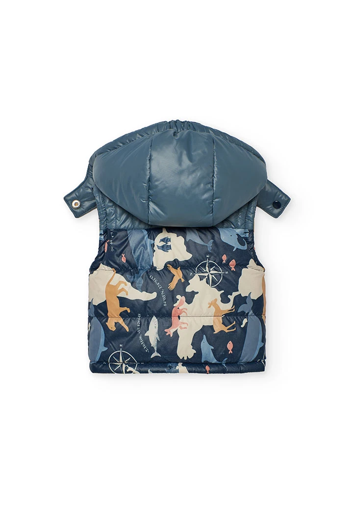 Reversible technical fabric boy´s gilet