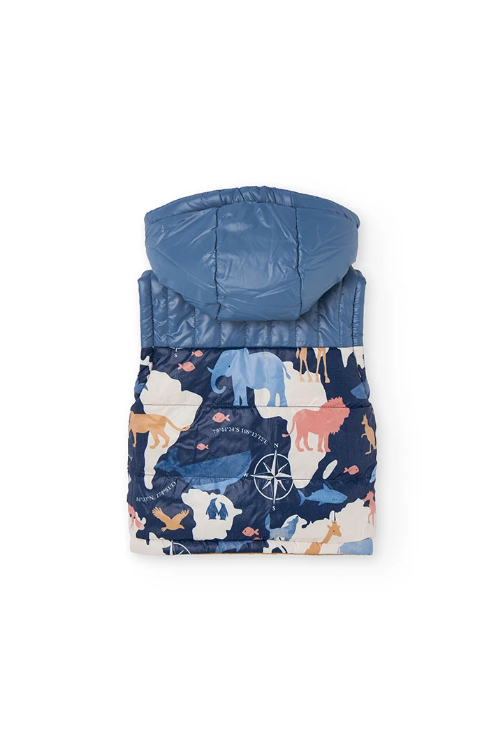 Gilet bambino reversibile in tessuto tecnico