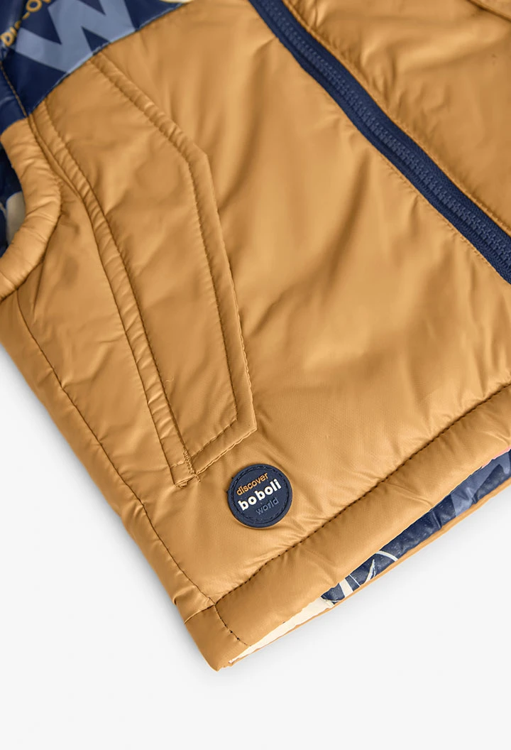 Gilet garçon réversible en tissu technique