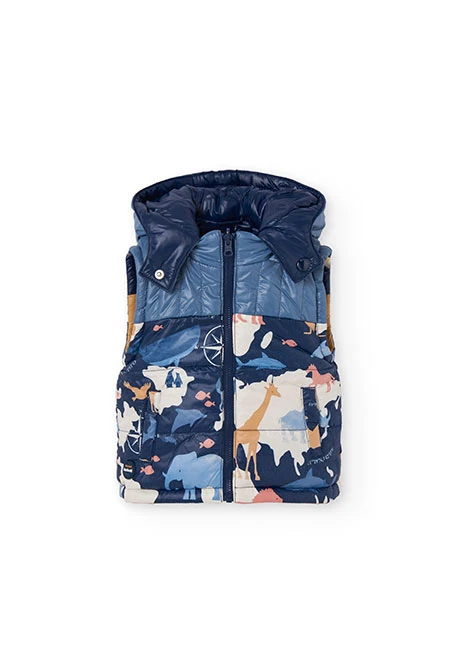 Gilet bambino reversibile in tessuto tecnico