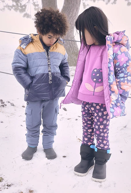 Parka bambino reversibile in tessuto tecnico