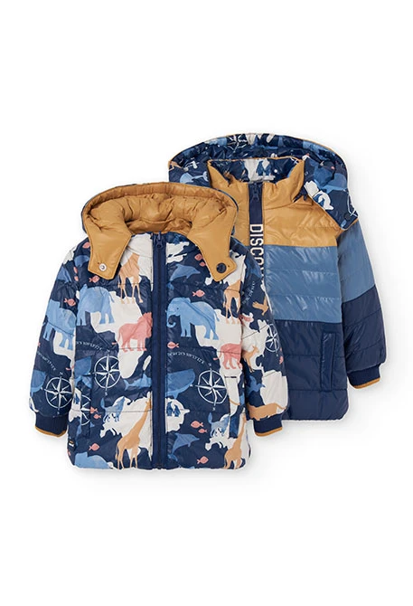 Parka bambino reversibile in tessuto tecnico