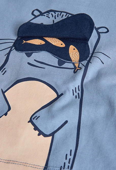 Camisola menino de malha cinza animal