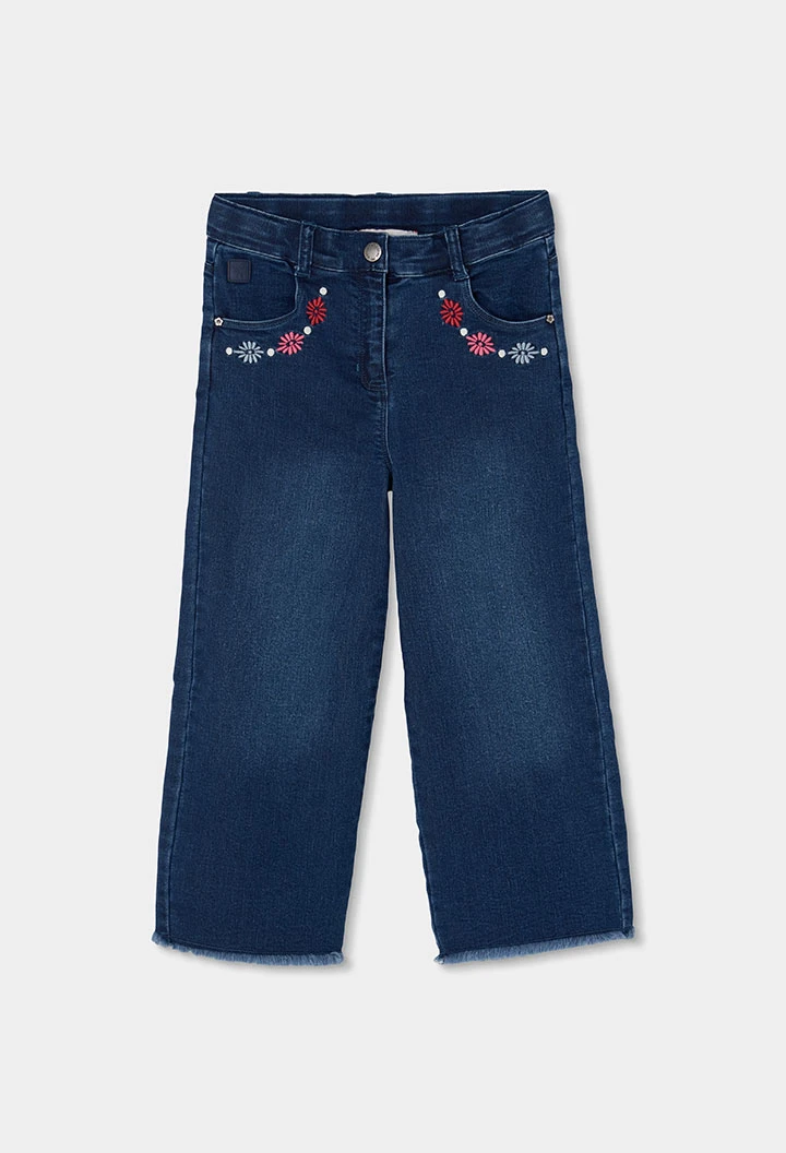 Pantaloni bambina denim blu