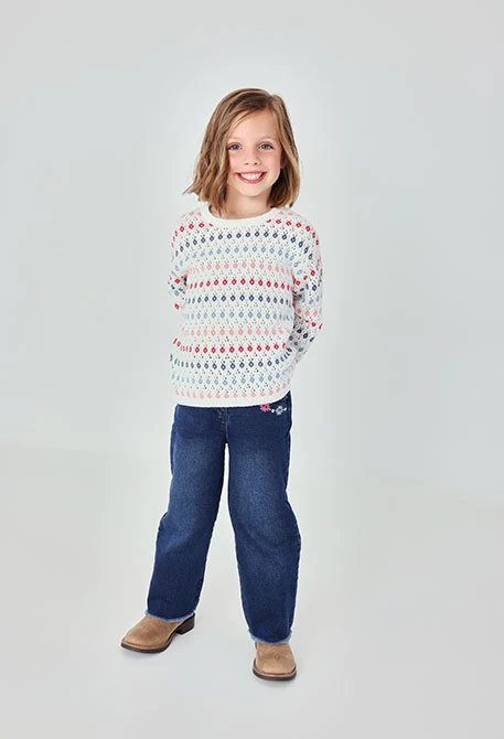 Pantaloni bambina denim blu