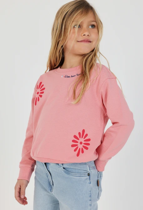 Sudadera menina algodão salmão