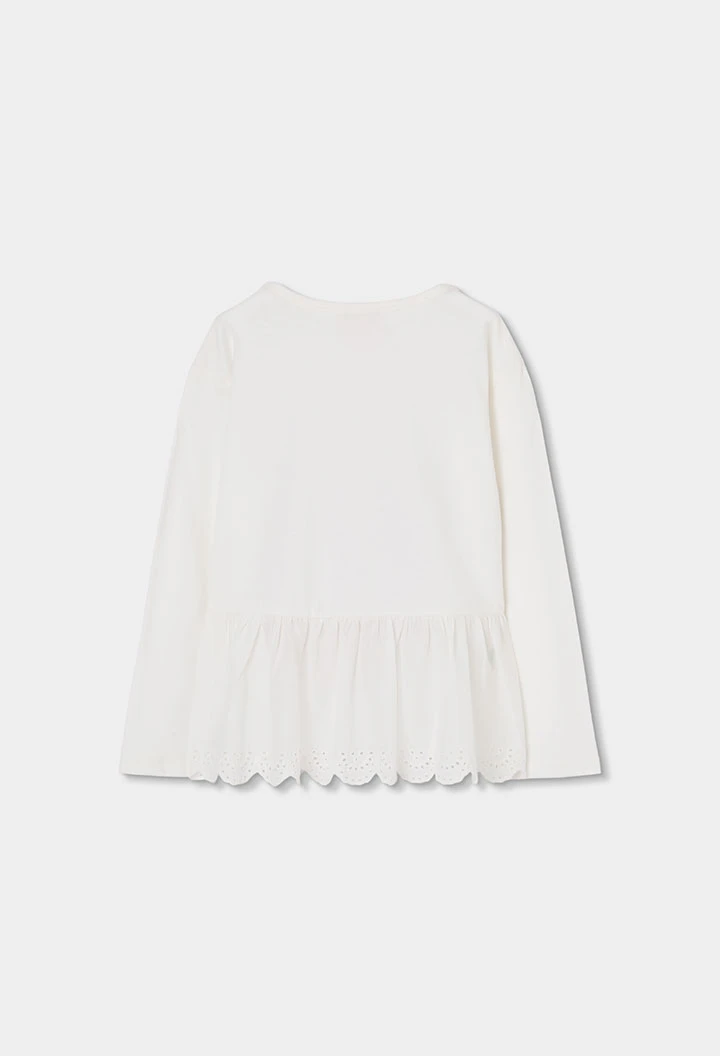 Weißes Baumwoll-T-Shirt für Mädchen