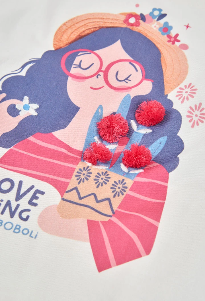 T-shirt de fille en coton blanc.