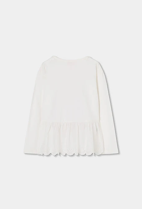 Camiseta de niña algodón blanca