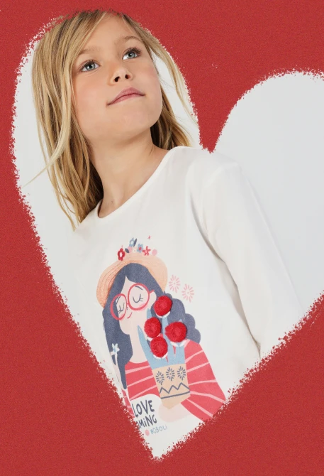 Camisola de menina algodão branca