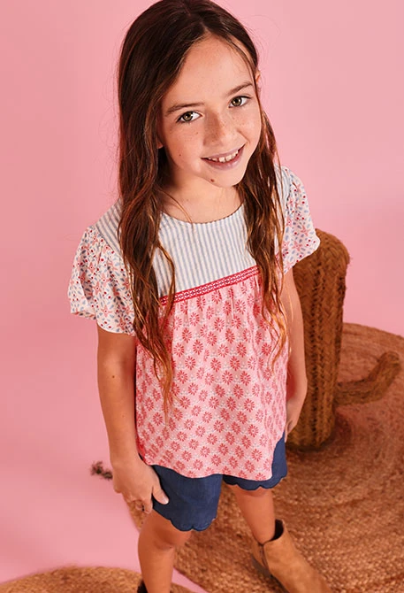 Girl?s printed poplin blouse