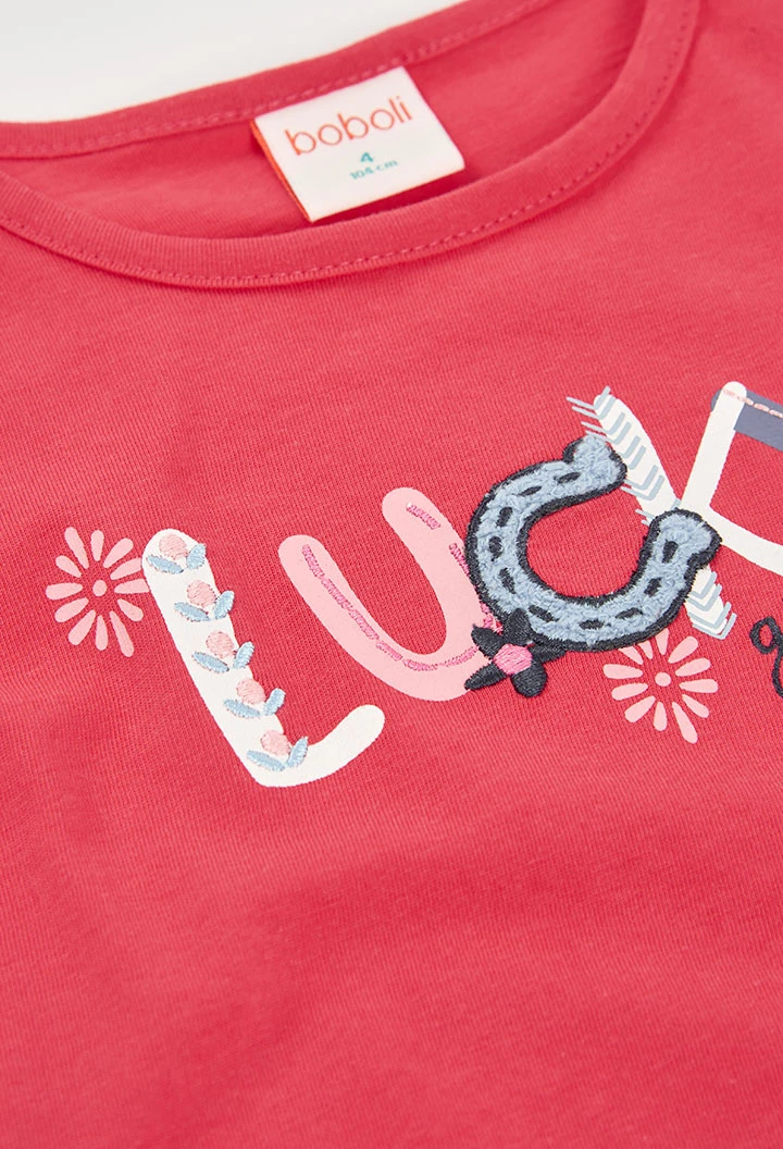 T-shirt fille coton fraise