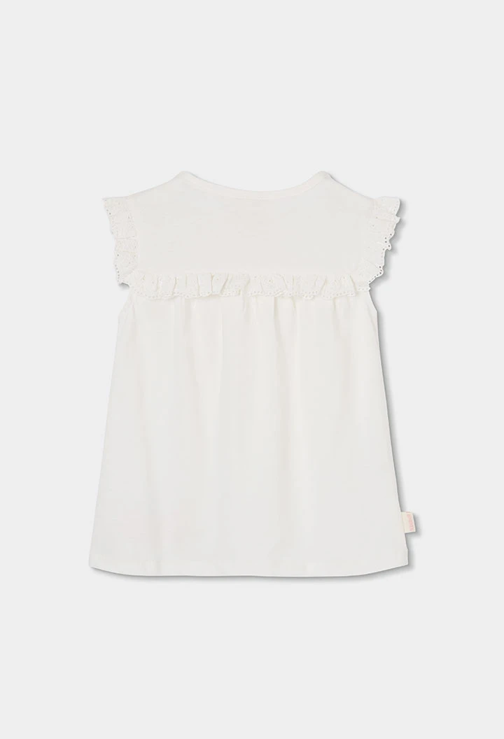 Camiseta niña algodón blanca