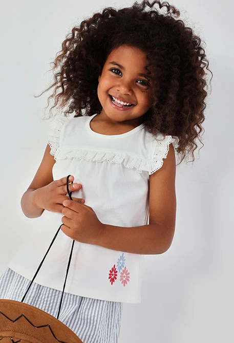 T-shirt fille coton blanc