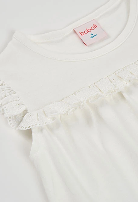 Camiseta niña algodón blanca