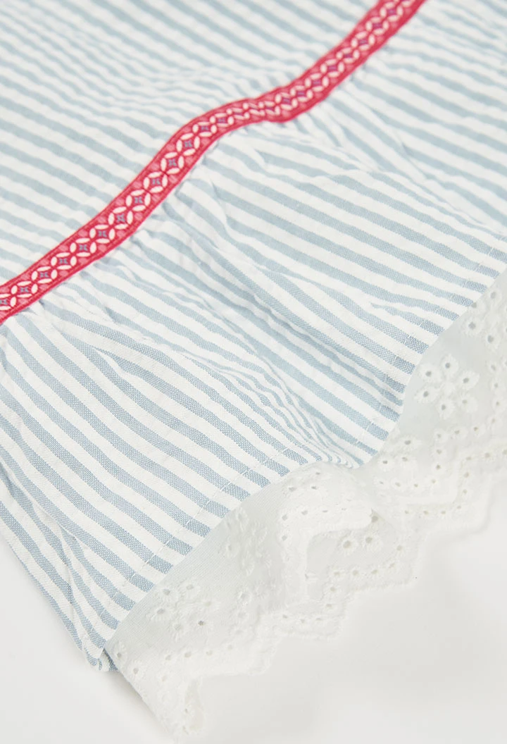 Faldilla popelín blau blanc rosa