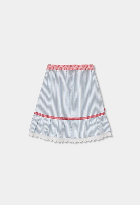Faldilla popelín blau blanc rosa
