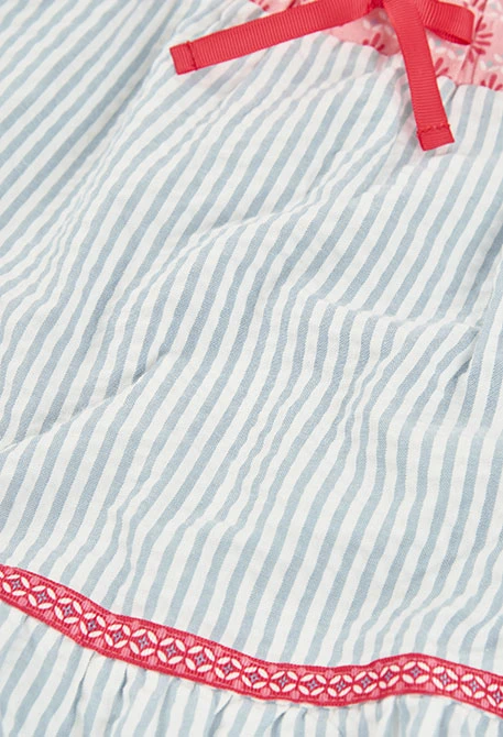 Jupe popeline bleu blanc rose