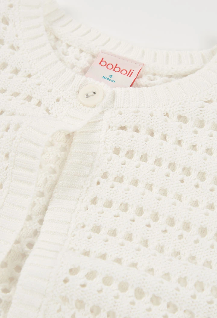 Gilet fille coton blanc
