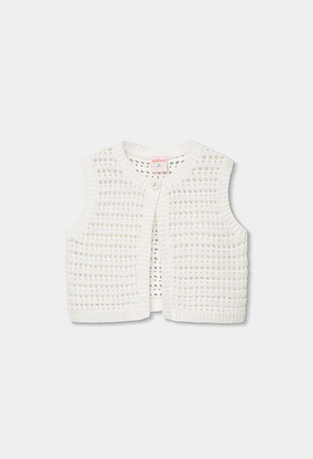 Girl?s white cotton waistcoat