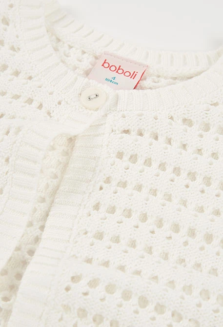 Gilet bambina cotone bianco