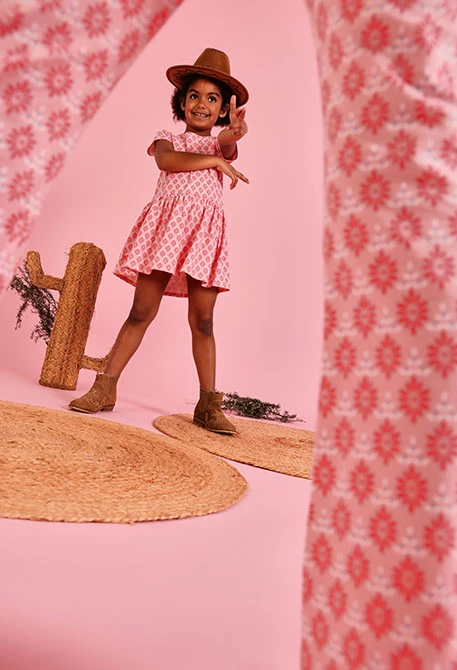Pink patterned dress