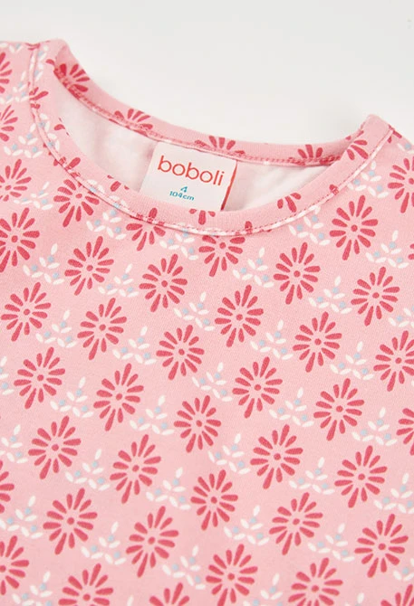 Vestido com estampado rosa