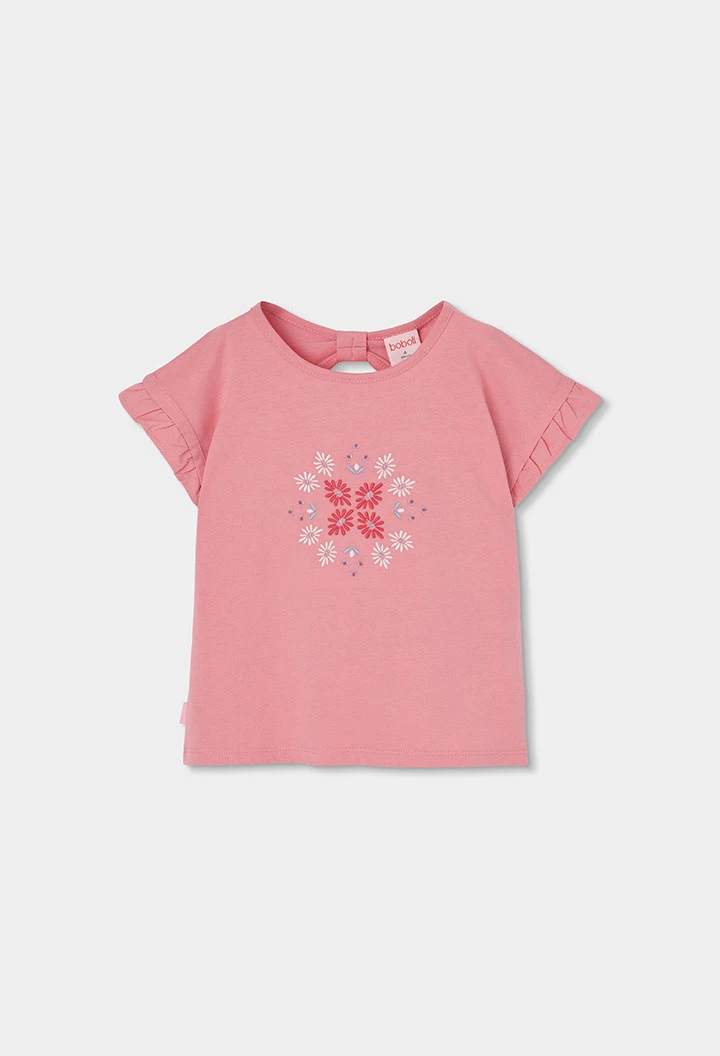 Camisola menina algodão em rosa