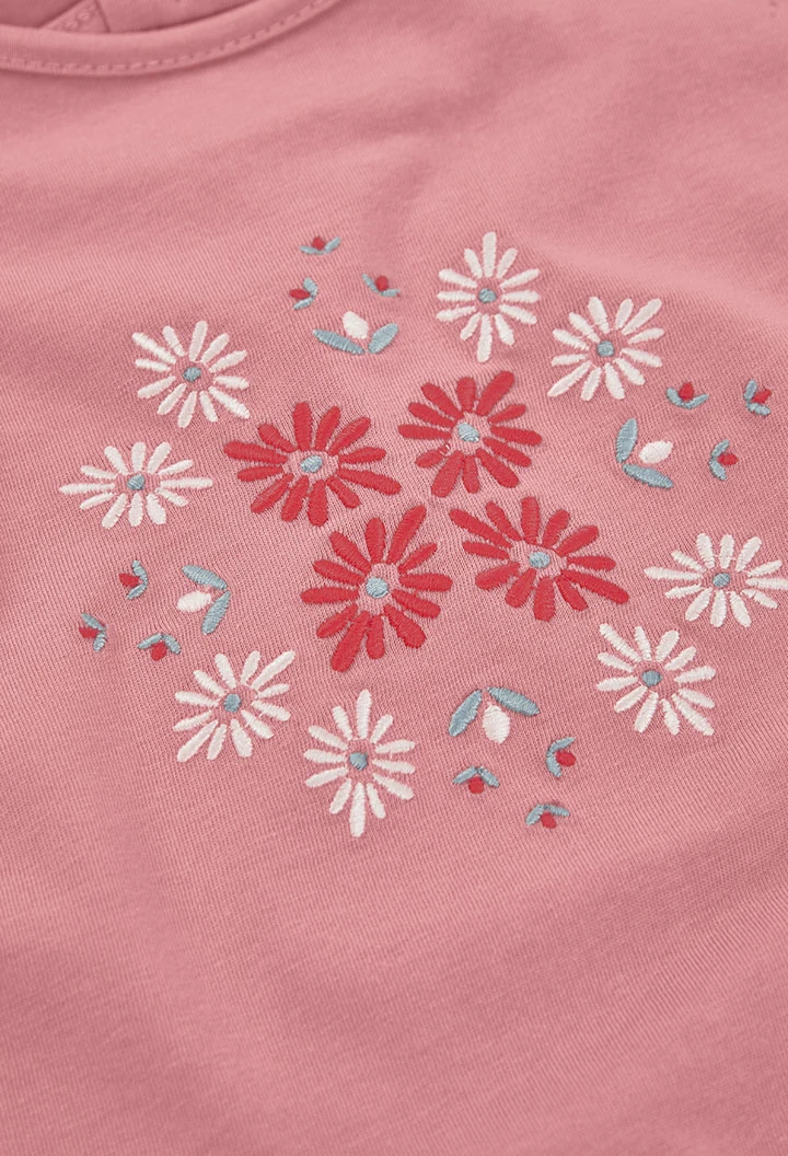 Camisola menina algodão em rosa