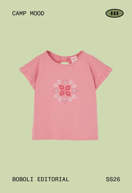 Camisola menina algodão em rosa