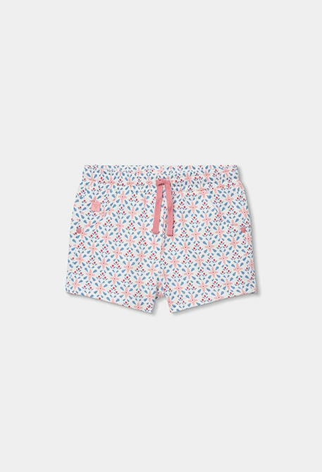 Printed fleece shorts