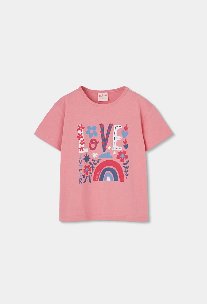 Conjunto niña en rosa y azul