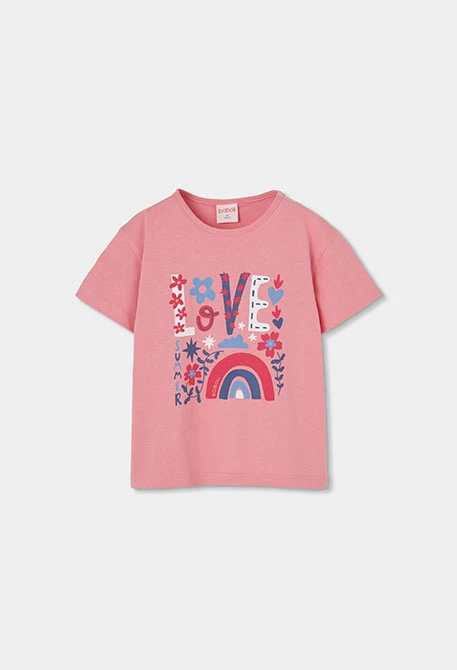 Maglietta bambina cotone rosa
