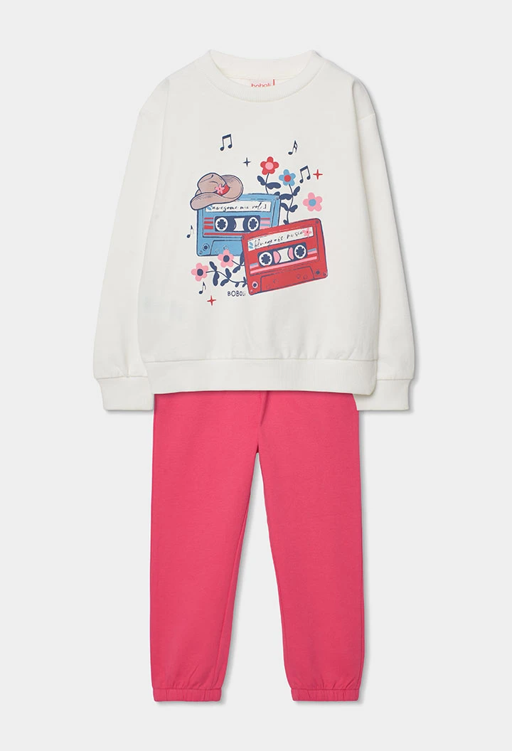 Sweat-shirt fille coton blanc