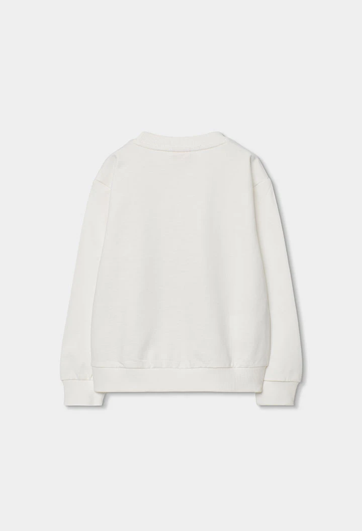 Felpa bambina cotone bianco