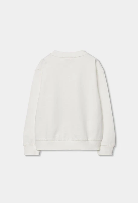 Sweatshirt menina algodão branco