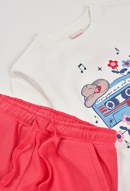 Sudadera niña algodón blanco