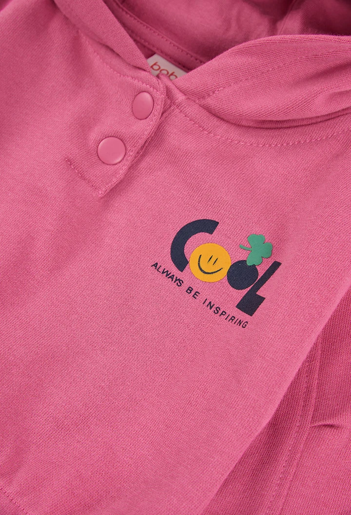 Sweat-shirt en molleton fille fraise à capuche imprimée
