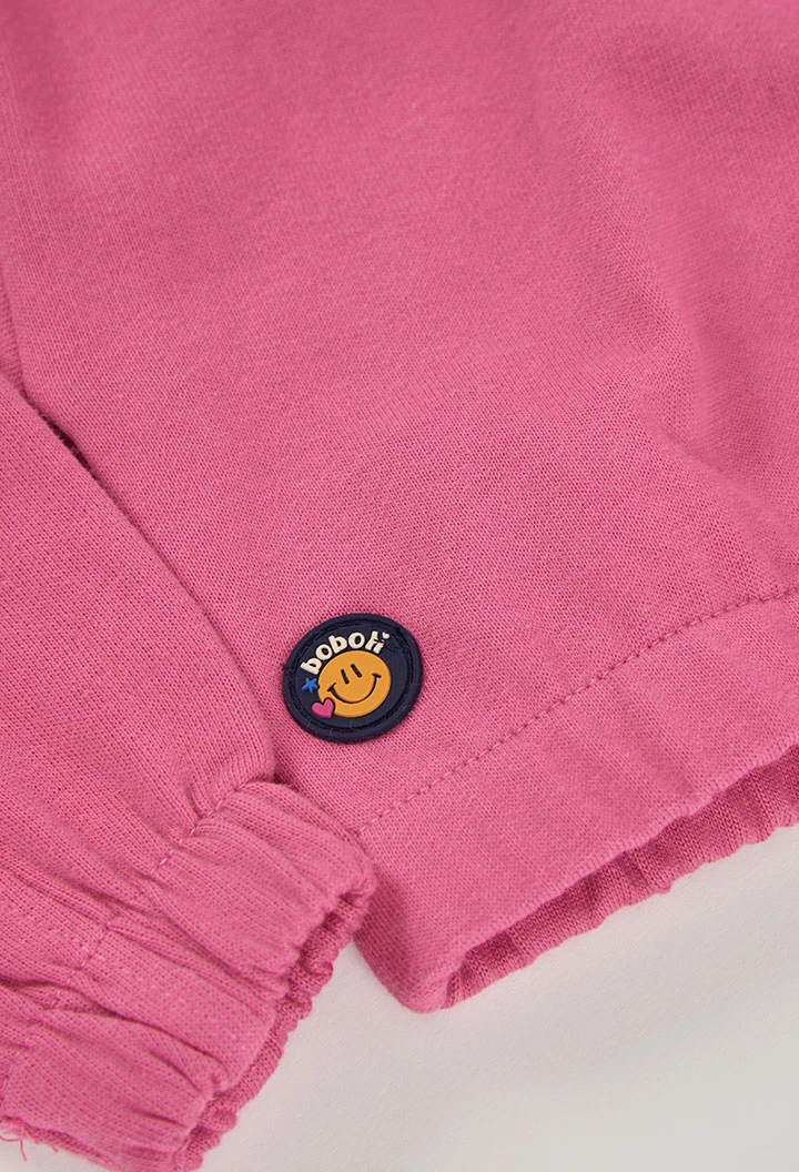 Sweat-shirt en molleton fille fraise à capuche imprimée