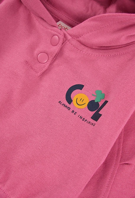 Sweat-shirt en molleton fille fraise à capuche imprimée