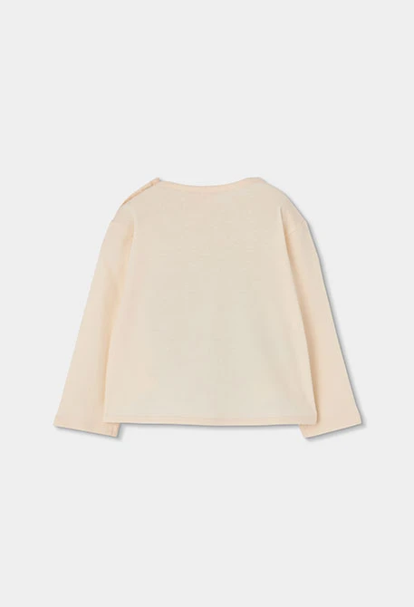T-shirt en maille fille écru imprimé amies